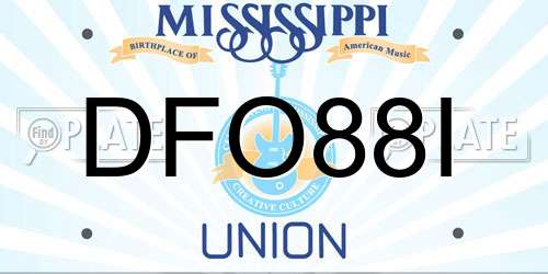 DFO88I Mississippi License Plate