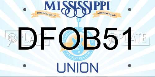 DFOB51 Mississippi License Plate