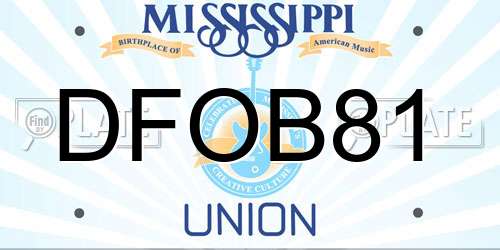 DFOB81 Mississippi License Plate