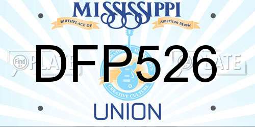 DFP526 Mississippi License Plate