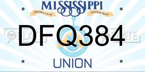 DFQ384 Mississippi License Plate