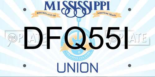 DFQ55I Mississippi License Plate
