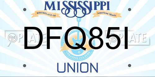 DFQ85I Mississippi License Plate
