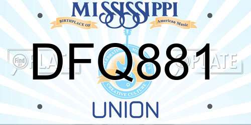 DFQ881 Mississippi License Plate