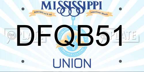 DFQB51 Mississippi License Plate
