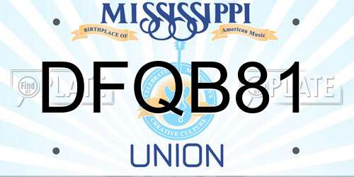 DFQB81 Mississippi License Plate