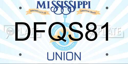 DFQS81 Mississippi License Plate