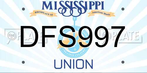 DFS997 Mississippi License Plate