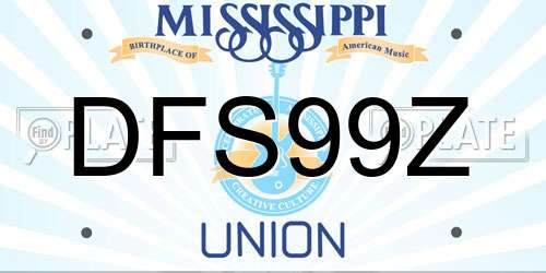 DFS99Z Mississippi License Plate