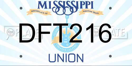 DFT216 Mississippi License Plate