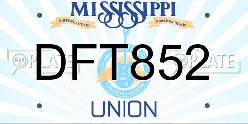 DFT852 Mississippi License Plate