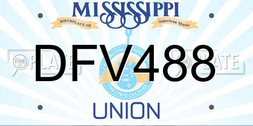 DFV488 Mississippi License Plate