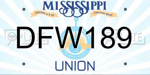 DFW189 Mississippi License Plate