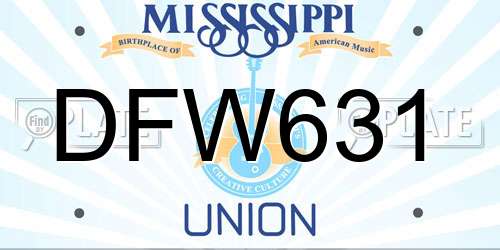 DFW631 Mississippi License Plate