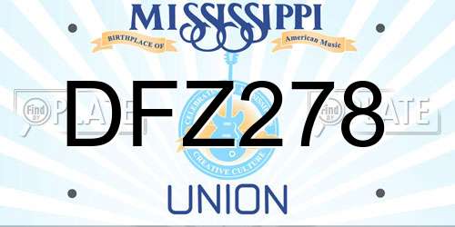 DFZ278 Mississippi License Plate