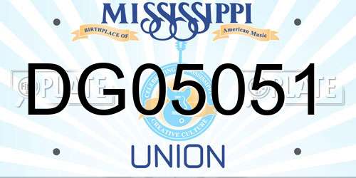 DG05051 Mississippi License Plate
