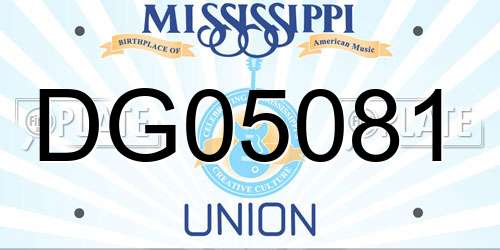 DG05081 Mississippi License Plate
