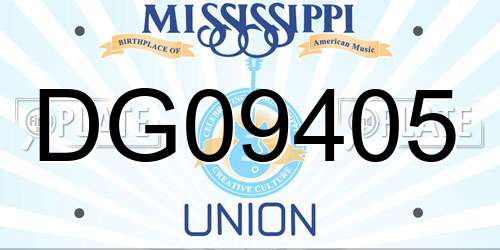 DG09405 Mississippi License Plate