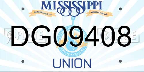 DG09408 Mississippi License Plate