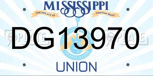 DG13970 Mississippi License Plate