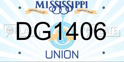 DG1406 Mississippi License Plate