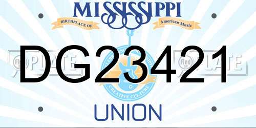 DG23421 Mississippi License Plate