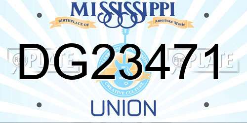 DG23471 Mississippi License Plate