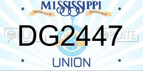DG2447 Mississippi License Plate
