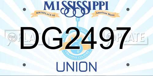 DG2497 Mississippi License Plate