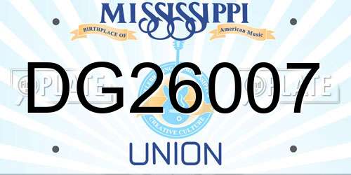 DG26007 Mississippi License Plate