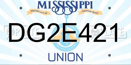 DG2E421 Mississippi License Plate