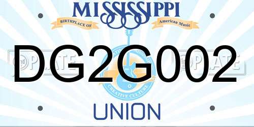 DG2G002 Mississippi License Plate