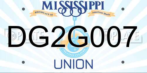 DG2G007 Mississippi License Plate