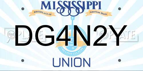 DG4N2Y Mississippi License Plate