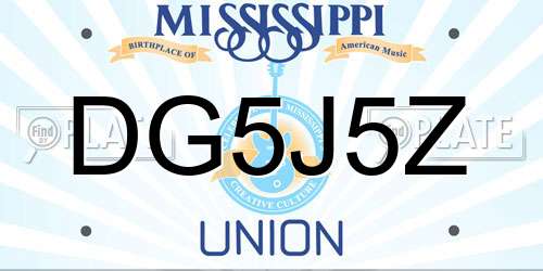DG5J5Z Mississippi License Plate