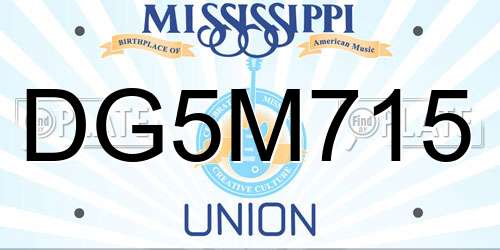 DG5M715 Mississippi License Plate