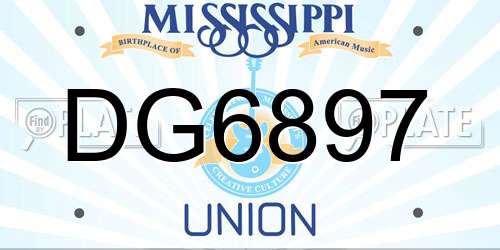 DG6897 Mississippi License Plate