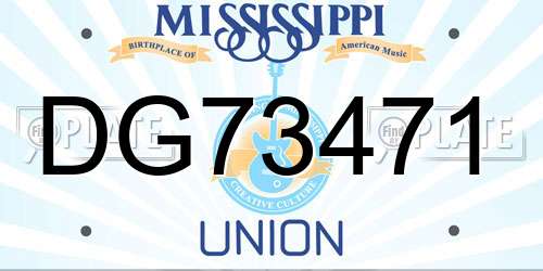 DG73471 Mississippi License Plate