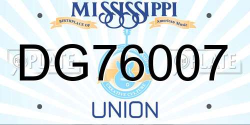DG76007 Mississippi License Plate