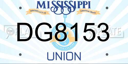 DG8153 Mississippi License Plate