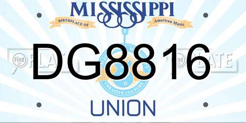DG8816 Mississippi License Plate