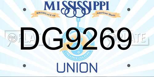 DG9269 Mississippi License Plate