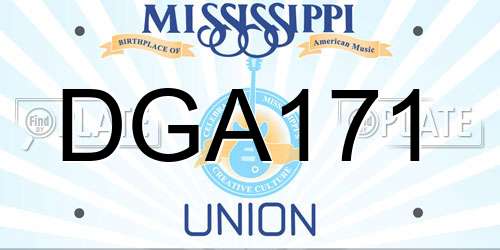 DGA171 Mississippi License Plate