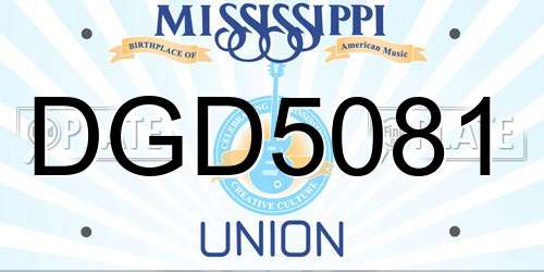 DGD5081 Mississippi License Plate