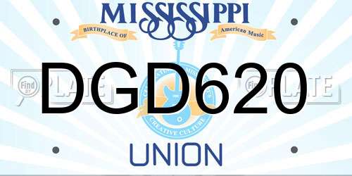 DGD620 Mississippi License Plate