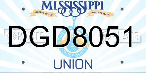DGD8051 Mississippi License Plate