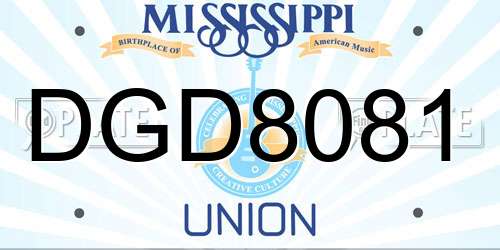 DGD8081 Mississippi License Plate
