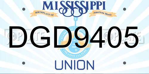 DGD9405 Mississippi License Plate