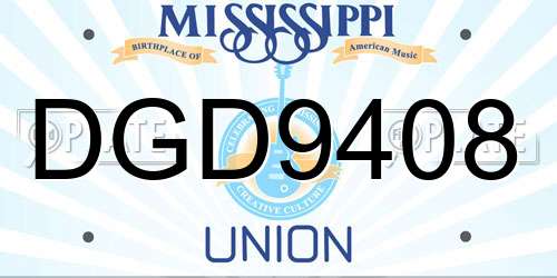 DGD9408 Mississippi License Plate