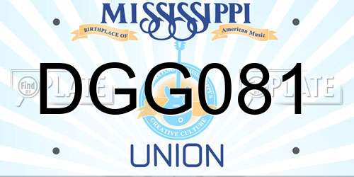 DGG081 Mississippi License Plate